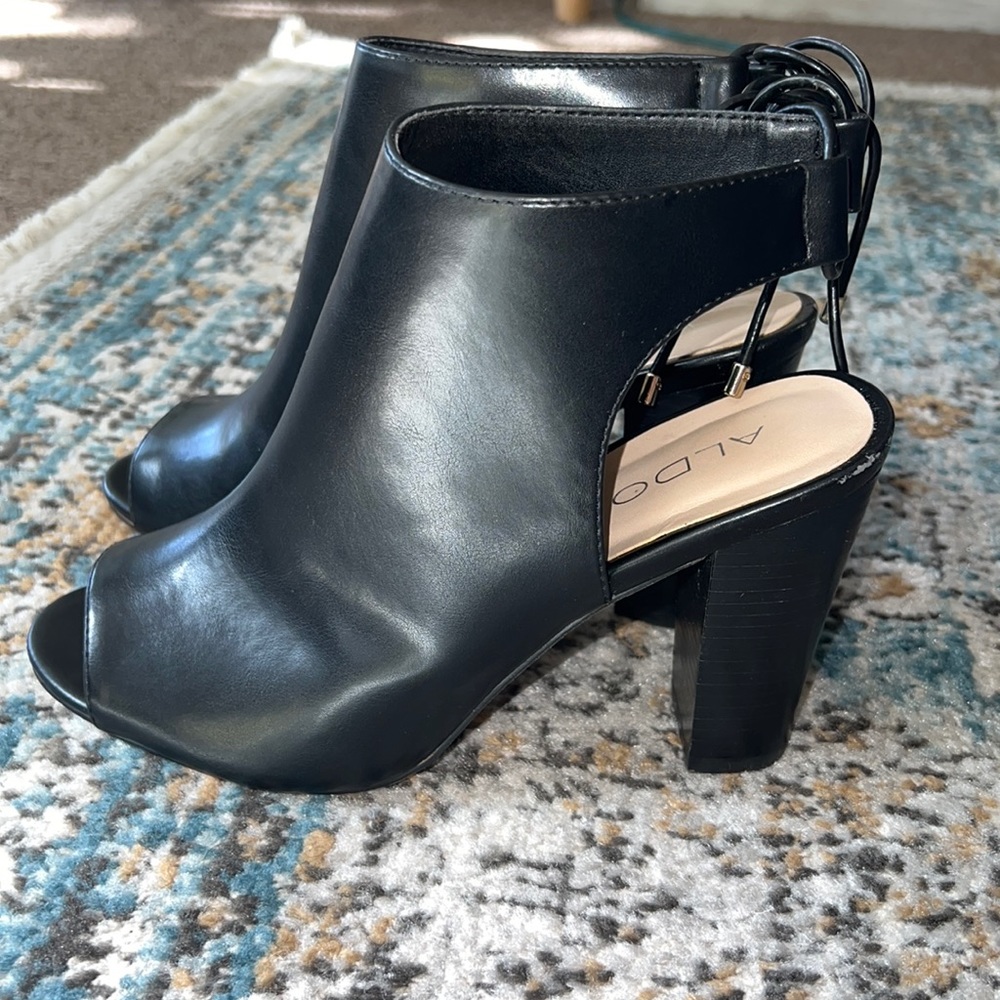 Aldo peep toe lace up bootie